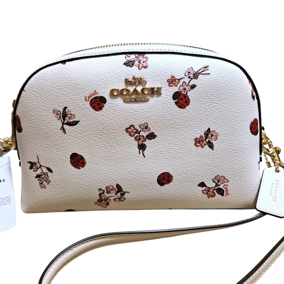 Coach Madison Crossbody Ladybug Floral Bag Chalk Multi CU273 Leather/Canvas NWT - Picture 2 of 16